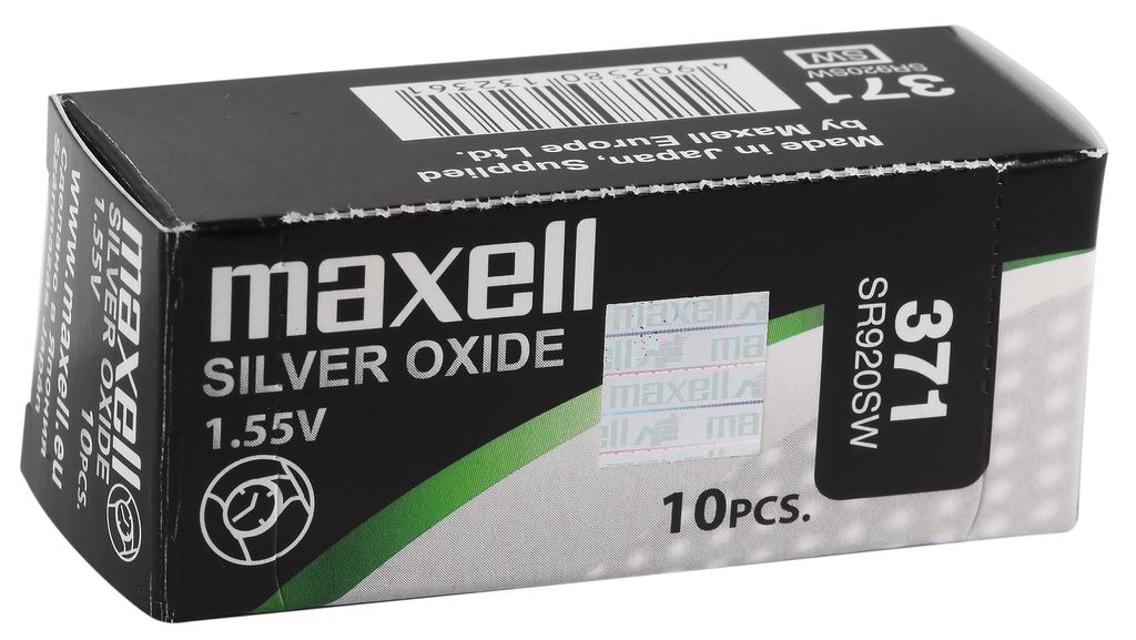 Maxell 10x 371 orologio cella a bottone in ossido d'argento Immagine del prodotto 