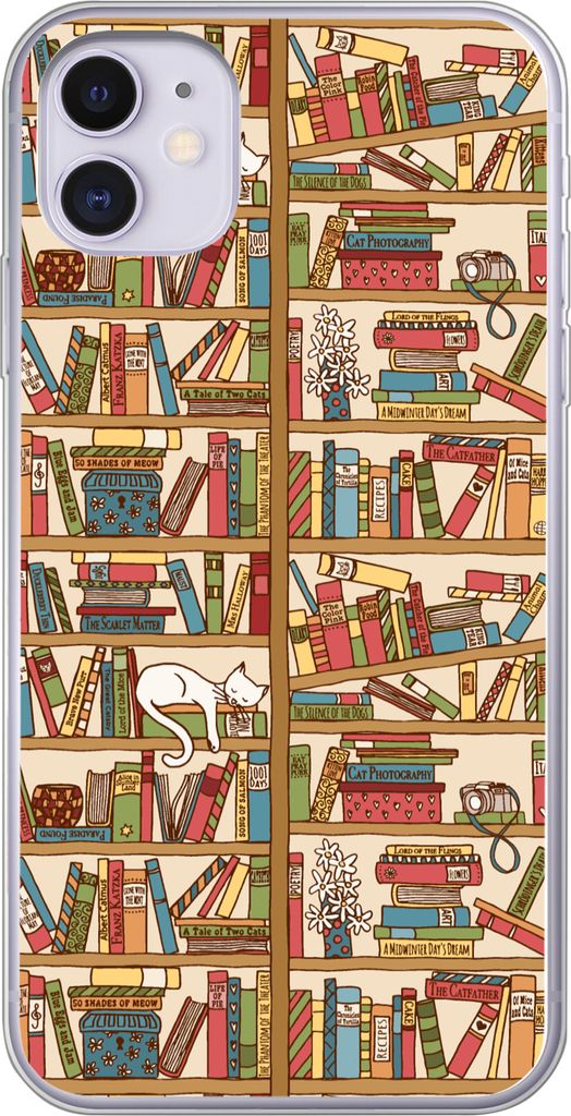 MuchoWow Handyhülle Schutzhülle Hülle für Telefoonhoesje iPhone 11 Muster - Katze - Buch - Jungen - Mädchen - Kinder - Kinder Silikon Softca...