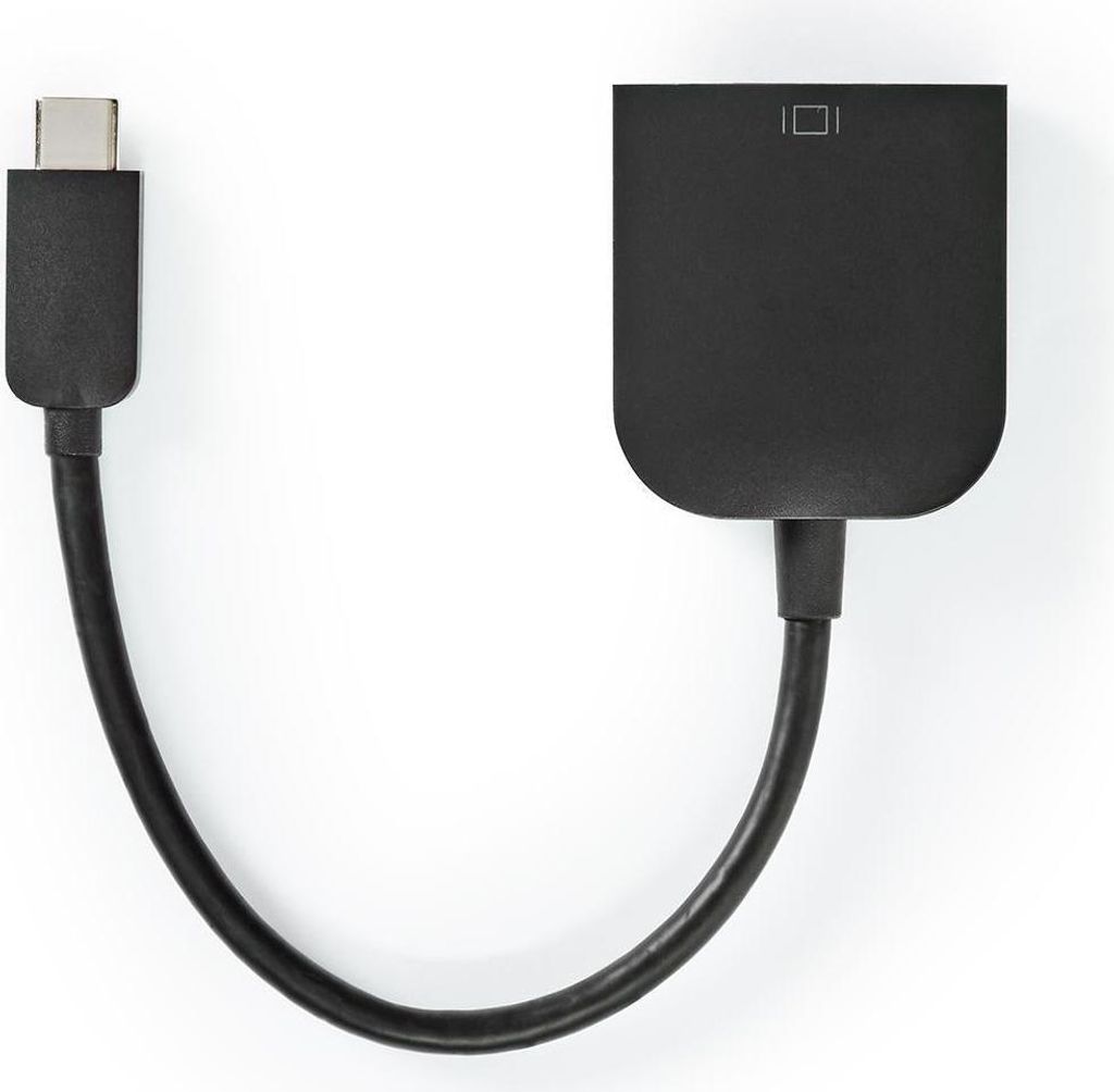 USB-C -Adapter | USB 3.2 Gen 1 | USB-C -Stecker | VGA-Buchse 15p | 1920x1200 | 5 Gbps | 0,20 m | Rund | Vernickelt | PVC | Schwarz | Plastikbeutel