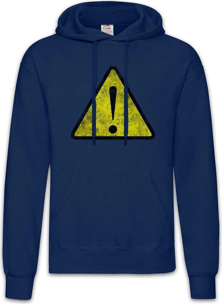 Urban Backwoods Warning Sign I, Herren Hoodie, Farbe: Navy, Größe: S
