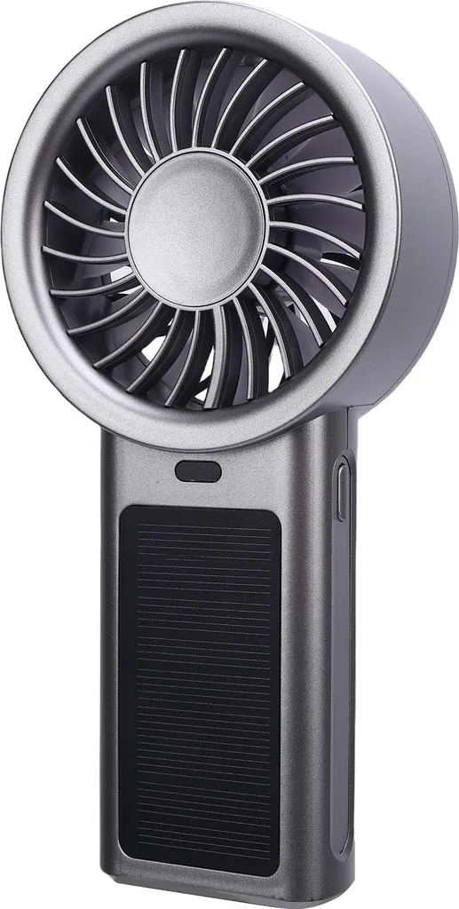 Ventilateur à main rechargeable USB et solaire avec socle amovible