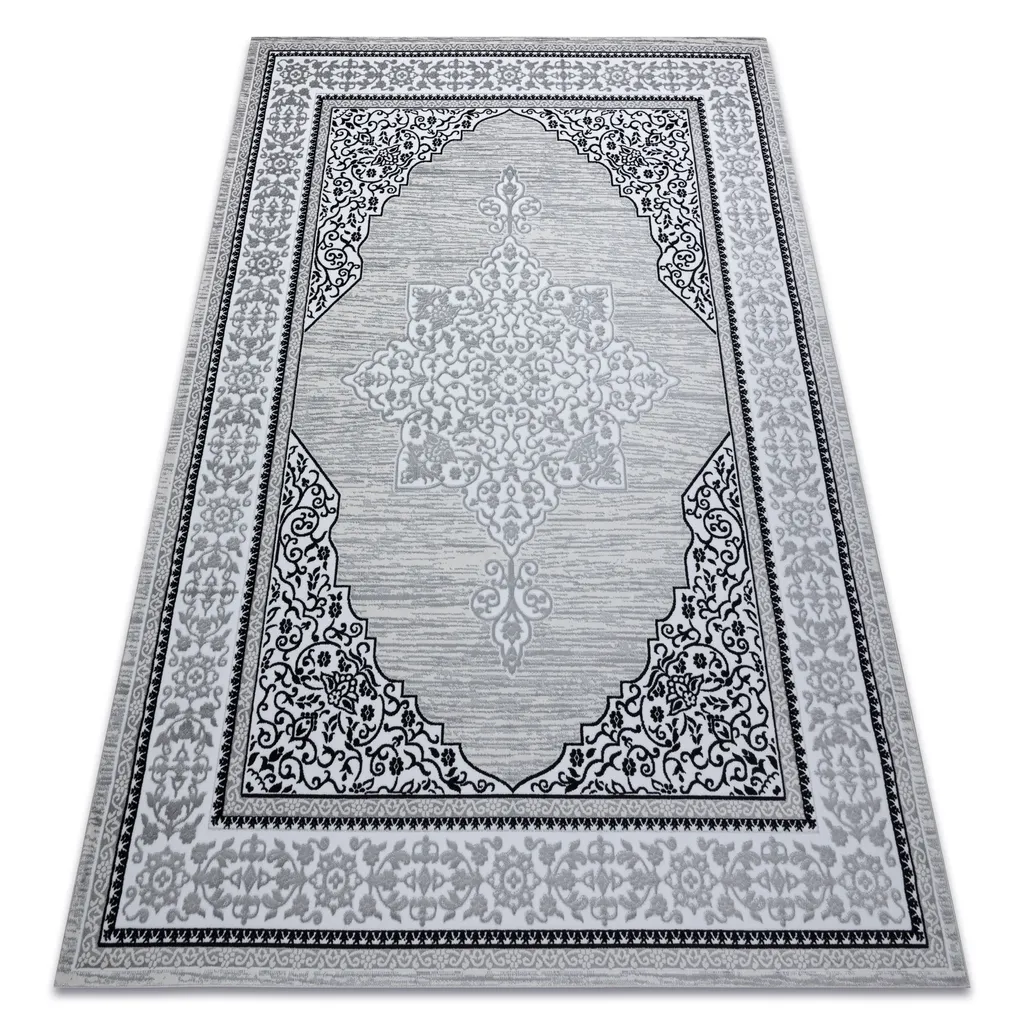 Tapis GLOSS 8490 52 Ornement Ivoire et Gris Beige Moderne 80x150 cm
