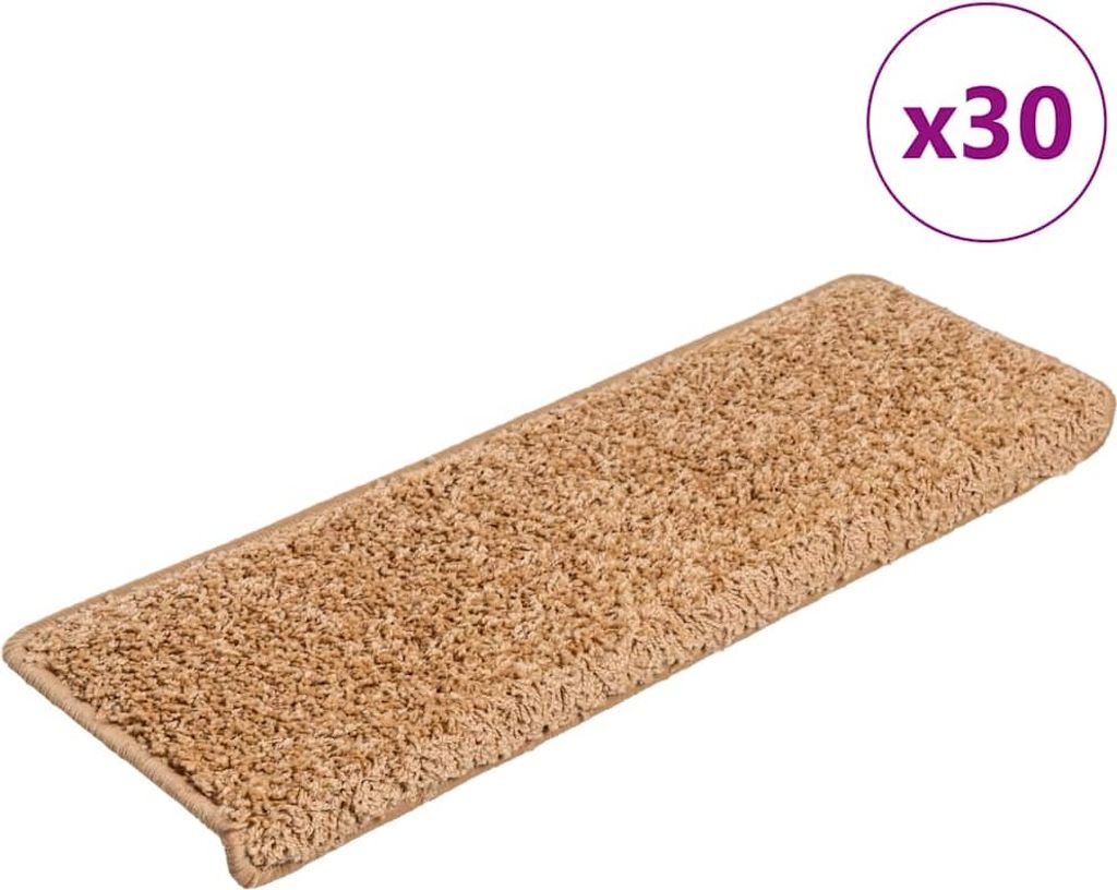 Stufenmatten 30 Stk. 65x21x4 cm Beige Rechteckiger Rand