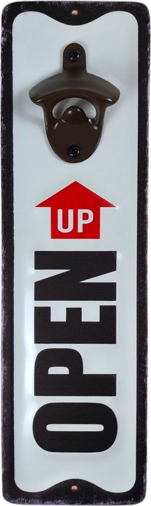 Retro open up Wandflaschenöffner aus Metall
