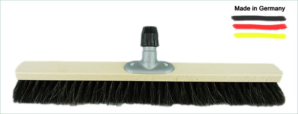 Novaliv Saalbesen Naturhaar 50 cm Besenkopf I Besen ohne Stiel I Rosshaar schwarz I Weich I fein I Großraumbesen Kehrbesen Zimmerbesen Hofbesen