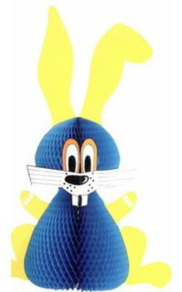 Wabenball Osterhase Groß Blau Gelb