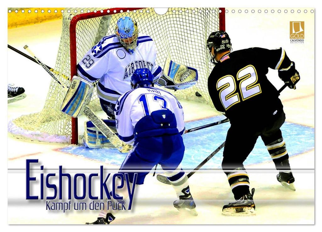 Eishockey - Kampf um den Puck (Wandkalender 2027 DIN A3 quer), CALVENDO Monatskalender