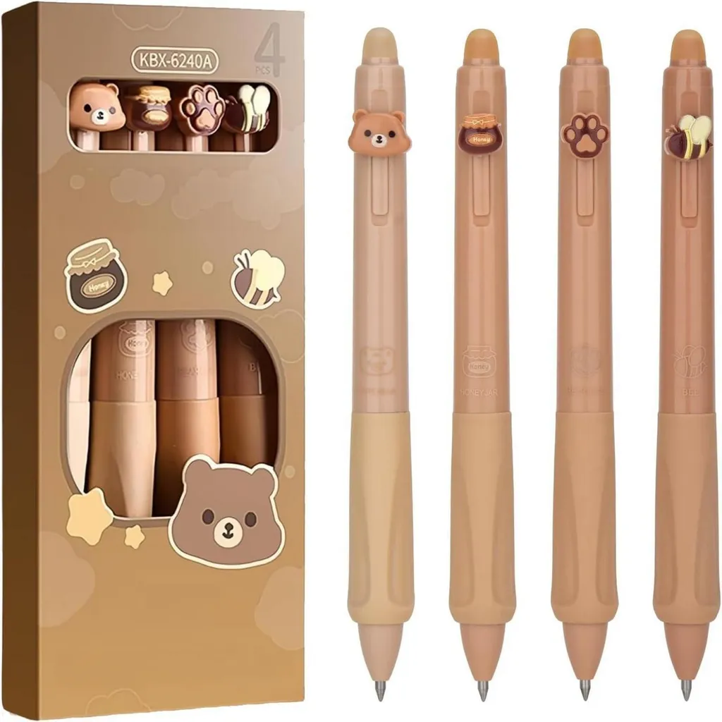 Fini les Ratures avec ce Kit de 4 Stylos à Bille Effaçables Bleus 0,5mm