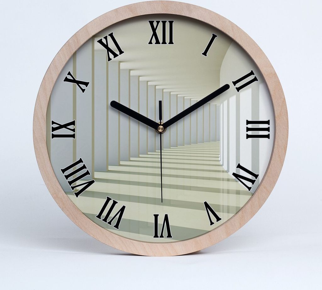 Holzuhr 20fi cm wanduhr - schwarze Spitzen - Gang