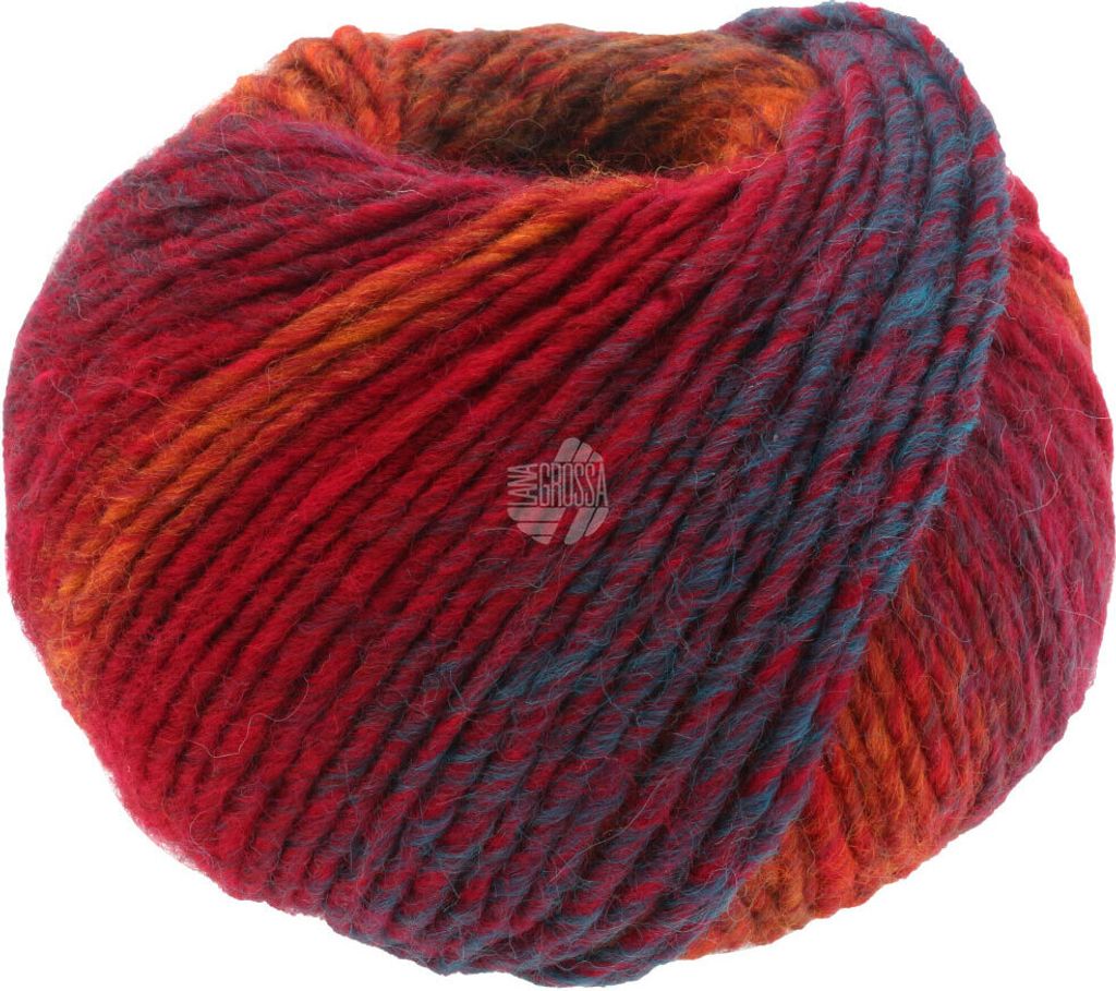 Lana Grossa Colors For You 138 Dunkel-/Leuchtenrot/Zyklam/Petrol/Kirsch-/Orangerot/Violett/Dunkelbra
