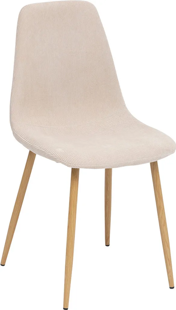 Chaise velours beige Dorian : fini le mal de dos en salle à manger