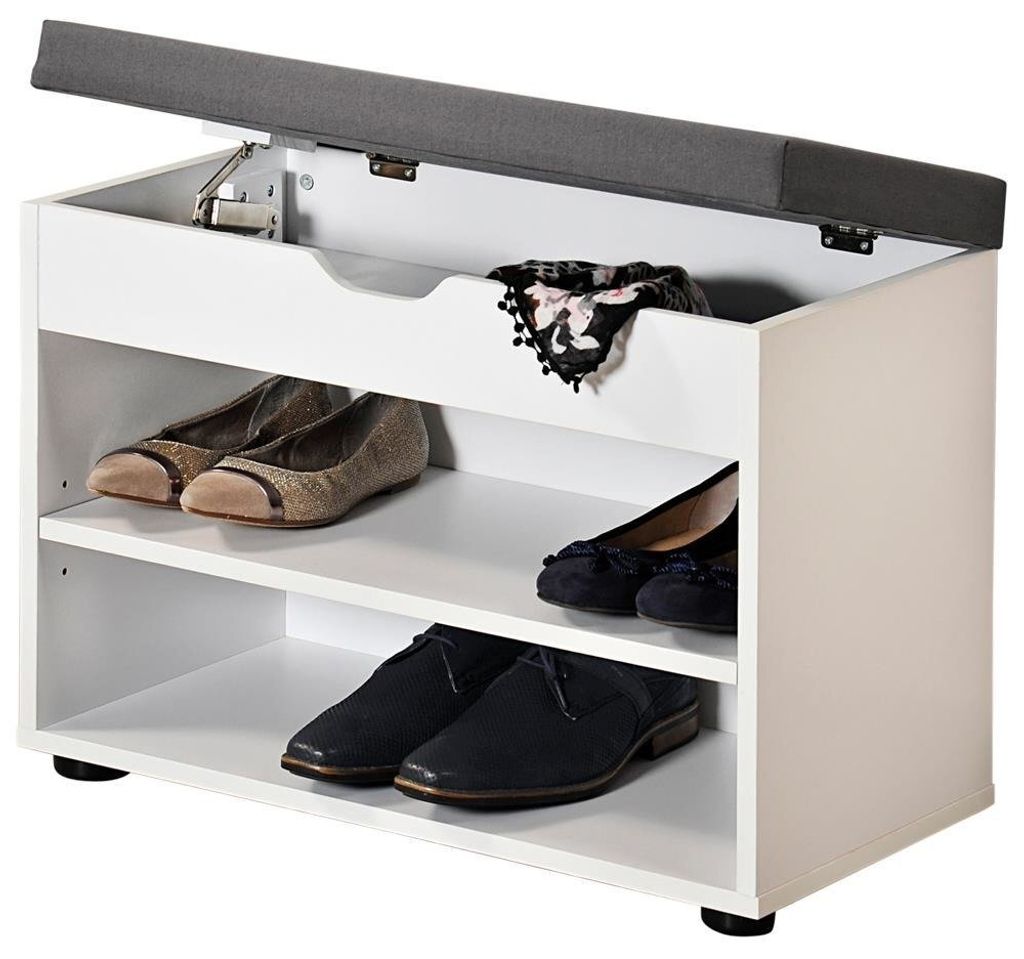 Kesper Schuhregal weiß grau Polyester MDF-Platte 30 cm x 60 Produktbild 2