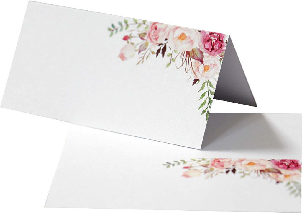 50 Blatt Tischkarten Mit Bedruckten Rosen, Namenskarte, Sitzplatzkarten Fš¹r Tischdekoration Tisch Hochzeiten Bankette Dinnerpartys