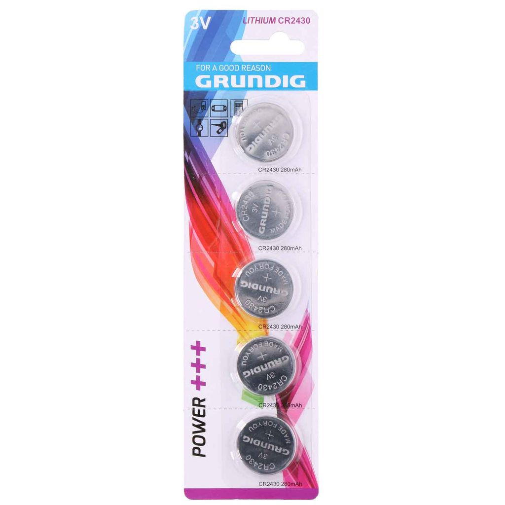 Grundig CR2430 Knopfzellen 5 Stk.