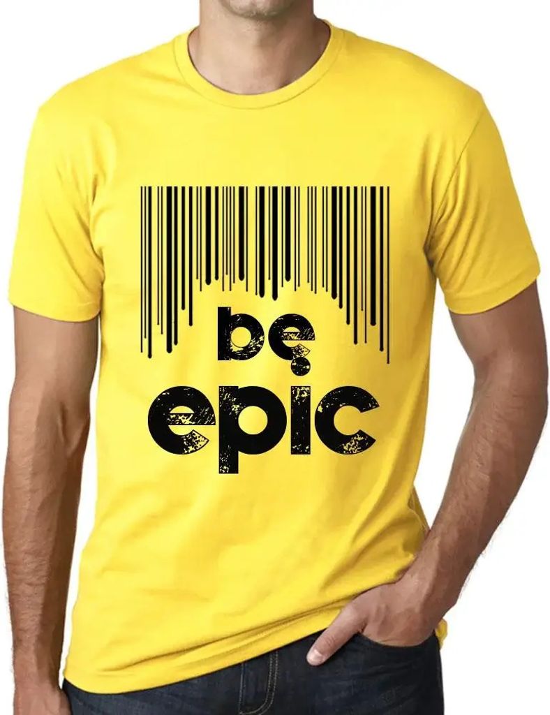 Herren Grafik T-Shirt Barcode ist episch – Barcode Be Epic – Öko-Verantwortlich Vintage Jahrgang Kurzarm Lustige Druck Geburtstag Geschenk Mann