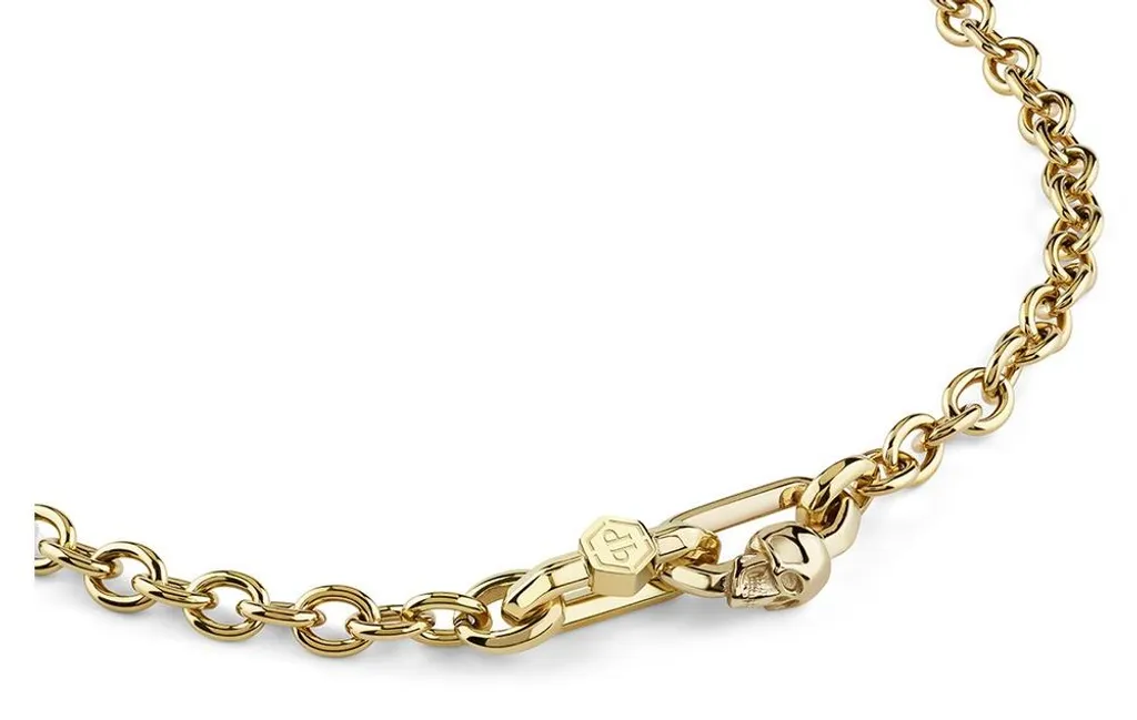 Collier Philipp Plein EDGE 54cm en Acier Inoxydable Design Géométrique