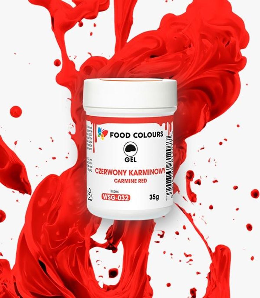 Karminrote Lebensmittelfarbe in Gelform, 35 g
