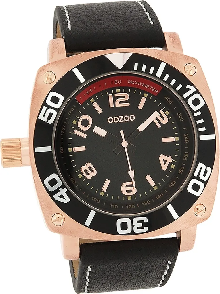 Oozoo Timepieces D2UOC2282A Orologio Uomo Pelle Nera Analogico