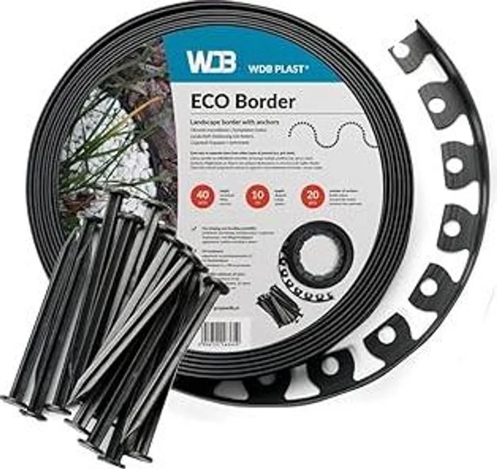 Bordura Giardino Flessibile WDB 10m x 4cm - Design Moderno RAL 9005 Nero
