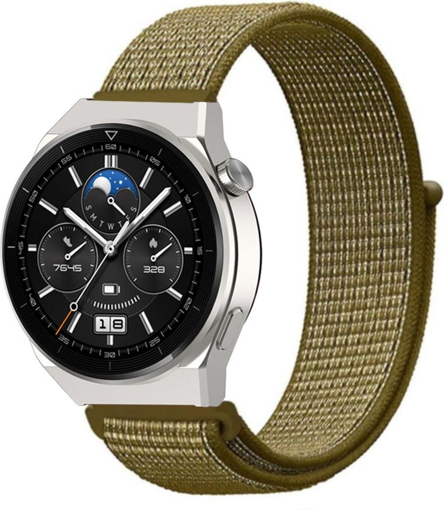 Strap-it Huawei Watch GT 3 Pro 46mm Nylonarmband (Oliv)