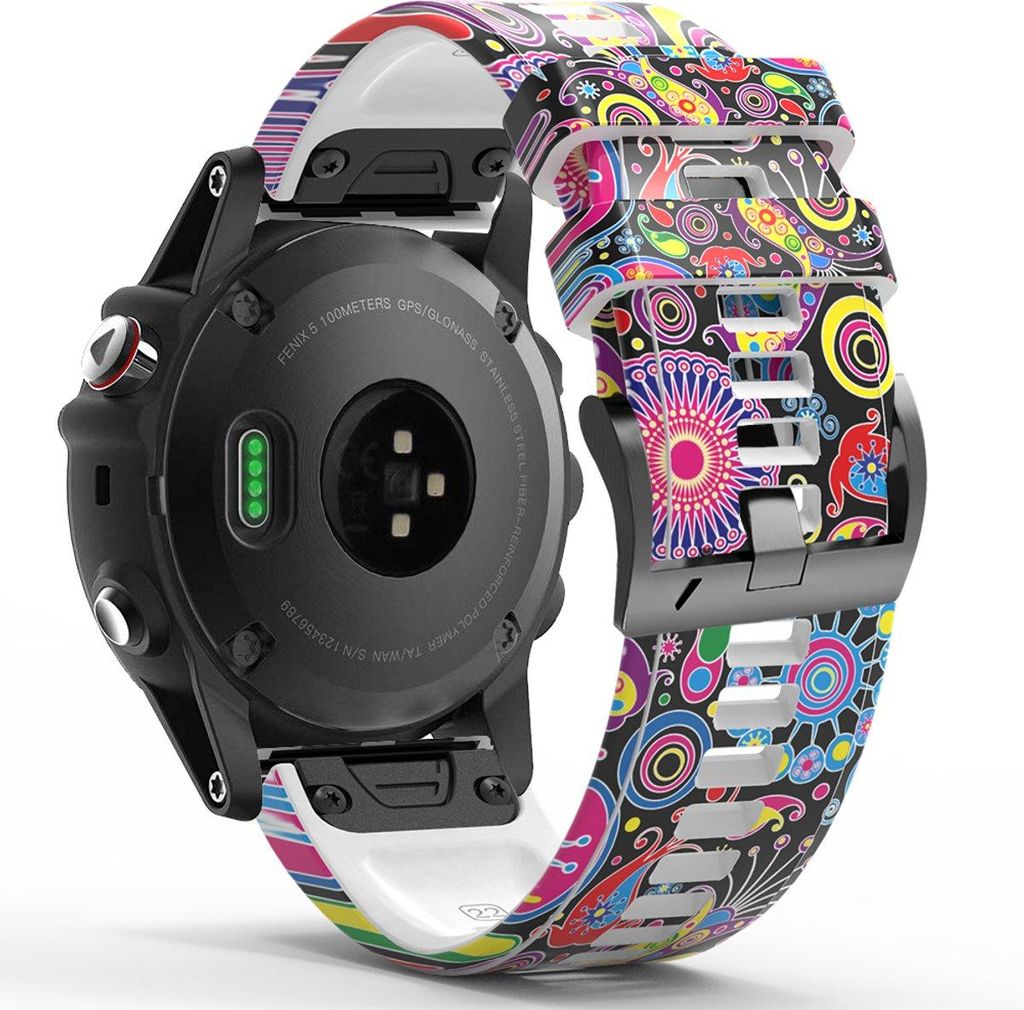 Stravo Silikon-Sportarmband mit Muster, QuickFit 26 mm, für Garmin Fenix 3/5X/6X/7X/8, Epix Pro Gen 2 51 mm, Enduro 1–3, Tactix 7, Schwarz