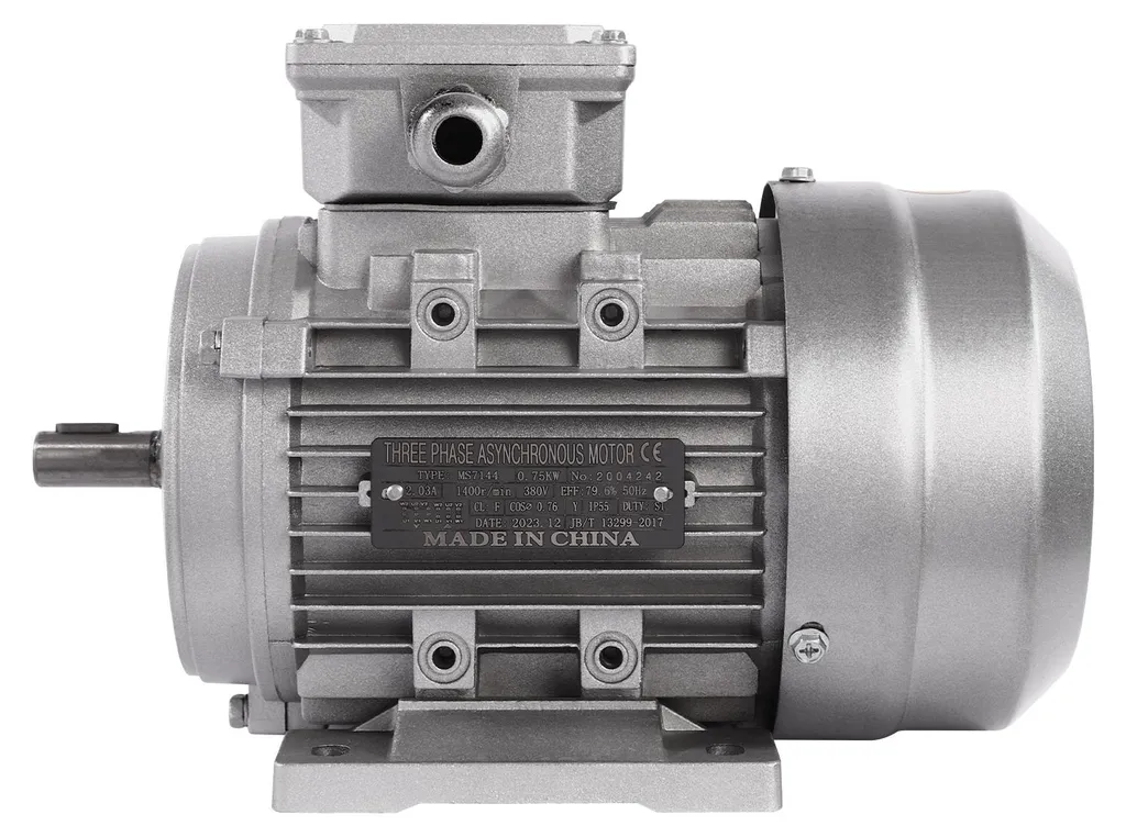 Moteur électrique triphasé en cuivre pur argenté avec axe de 14mm