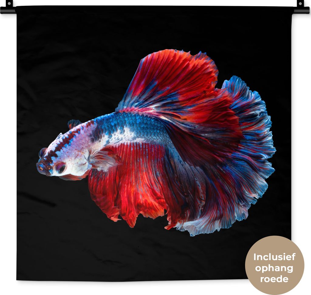 MuchoWow Wandteppich Wandbehang Fisch - Schwanz - Schwarz 60x60 cm Tapisserie Dekoration Wandtuch - Dekorationen - Wand Decke