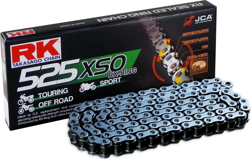 Chaîne RK 525XSO 118 maillons pour remplacer votre kit moto
