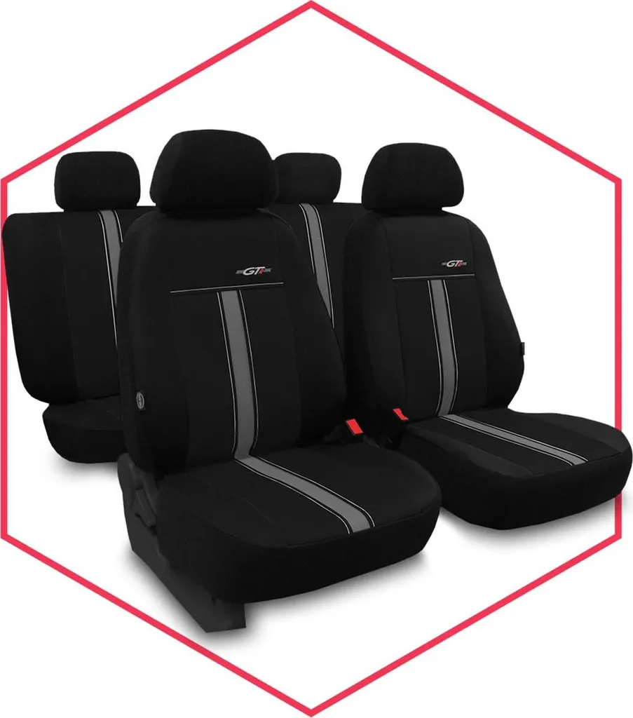 Coprisedili Auto Sportivi Audi 80 B4 Nero Grigio | Set Universale 3 Pezzi - 10