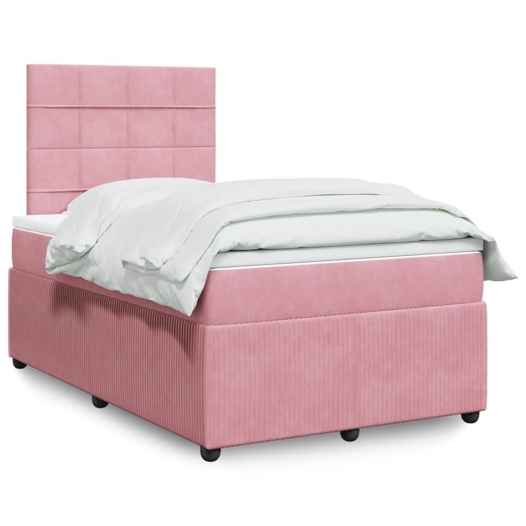 BEI CLORIS Boxspringbett mit Matratze Rosa 120x190 cm Samt 2024 Neu8680907