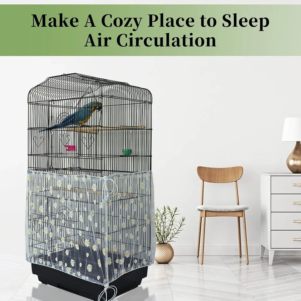 Filet de cage à oiseaux pour éviter les projections de graines au sol