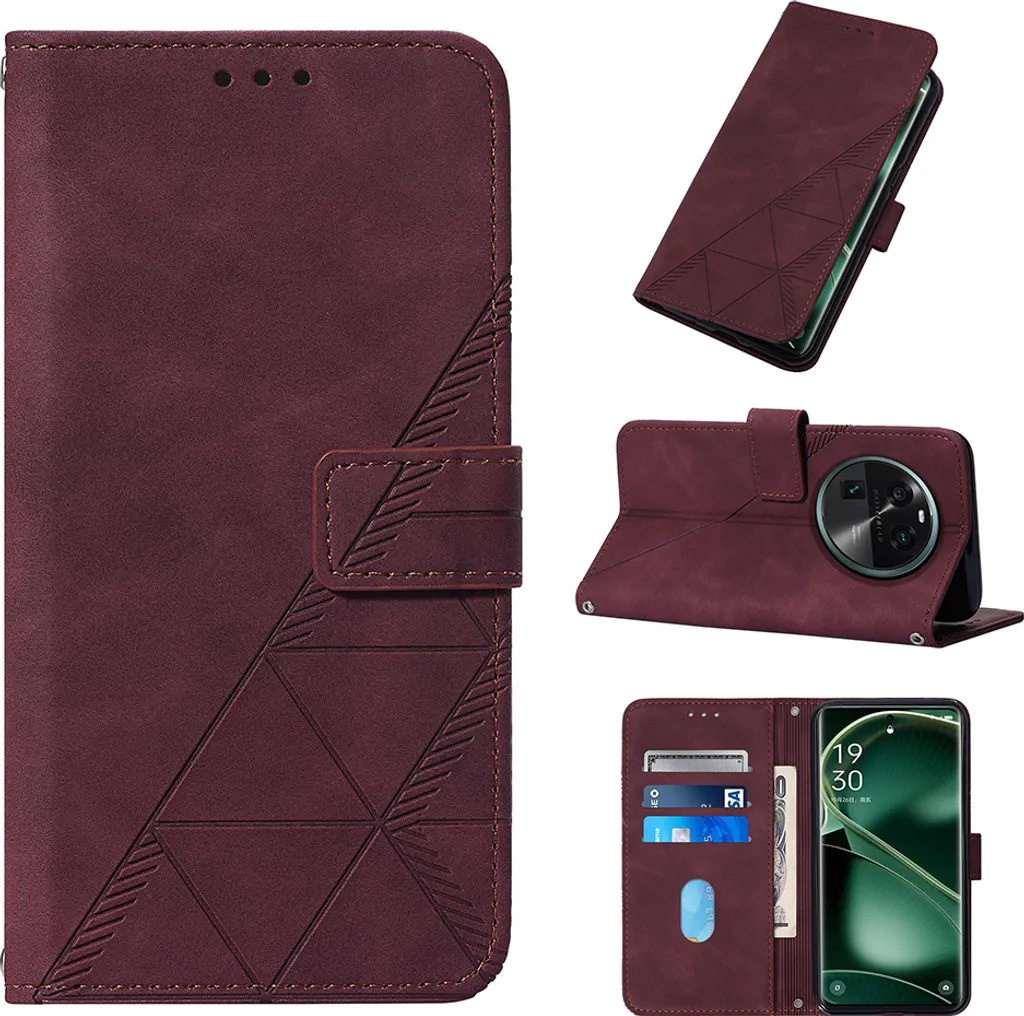 Regalo Perfetto: Cover Oppo Find X6 Rossa Goffrata con Wallet