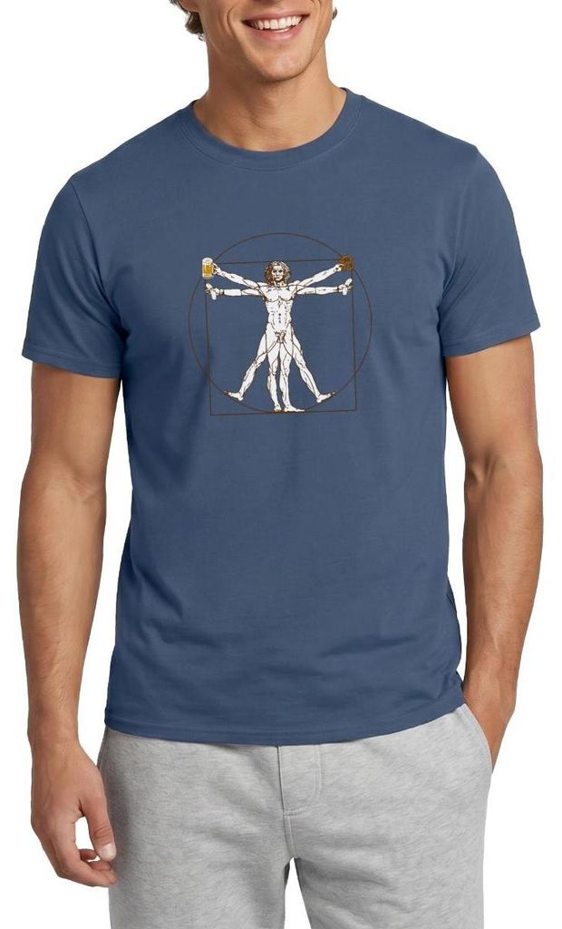 Spreadshirt Leonardo Bayern Volksfest Geschenkidee Bier Männer T-Shirt, L, Dunkles Denimblau
