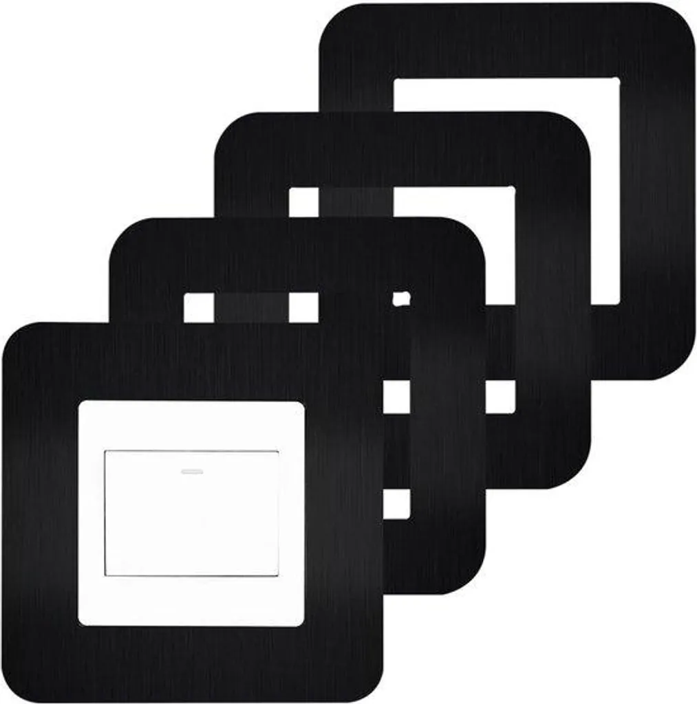 Caches interrupteurs noirs lot de 4 - Protection robuste et design
