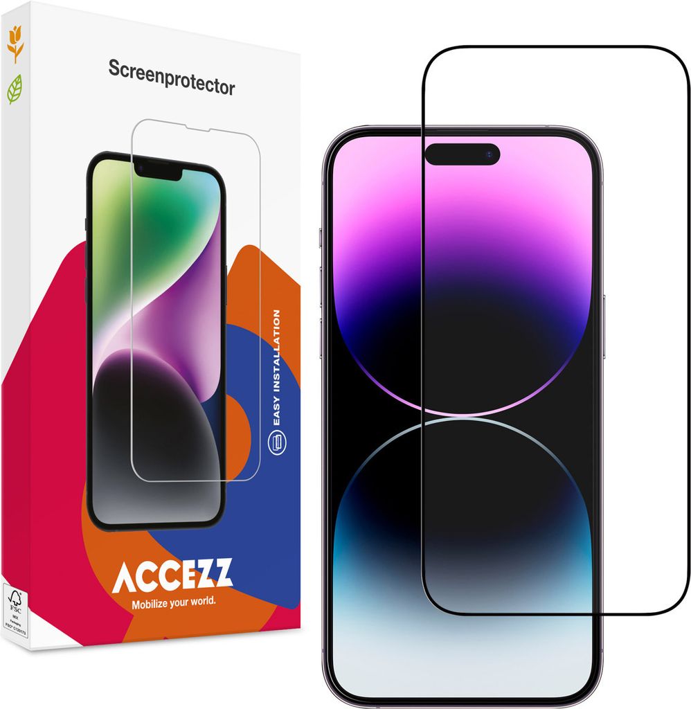 Accezz Full Cover Screen Protector aus gehärtetem Glas iPhone 15 Pro Max