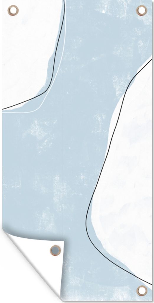 MuchoWow 30x60 cm Outdoor-Poster Gartendeko Sichtschutz Garten Poster für den Garten Blau - Minimalismus - Abstrakt
