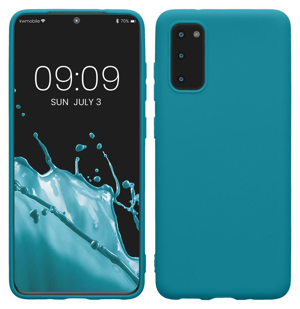 kwmobile Handyhülle für Samsung Galaxy S20 Hülle - TPU Case - Kabelloses Laden - Schutzhülle Cover in Petrol matt
