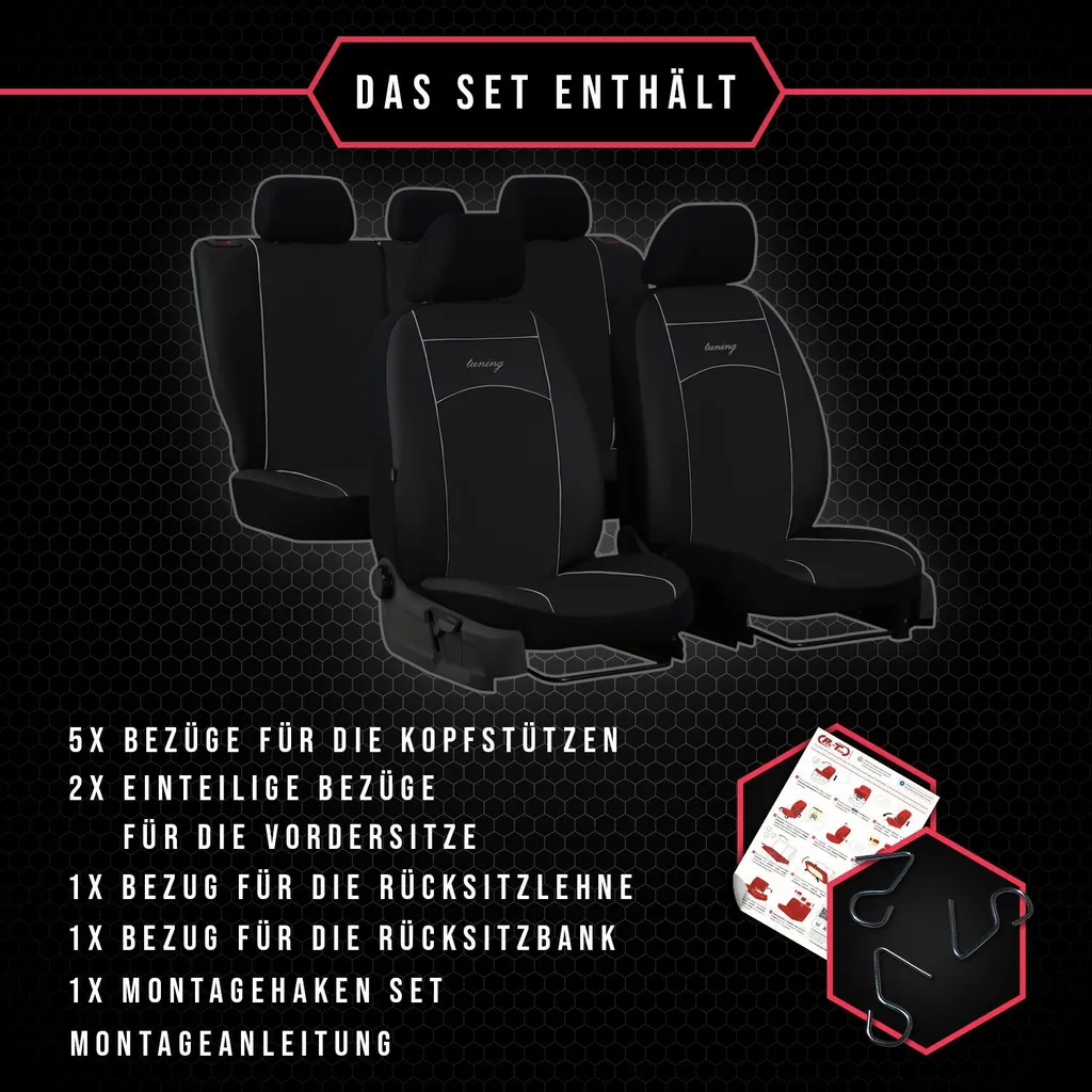 Set Coprisedili Nero per Chevrolet Aveo - Protezione Totale Universale - 17