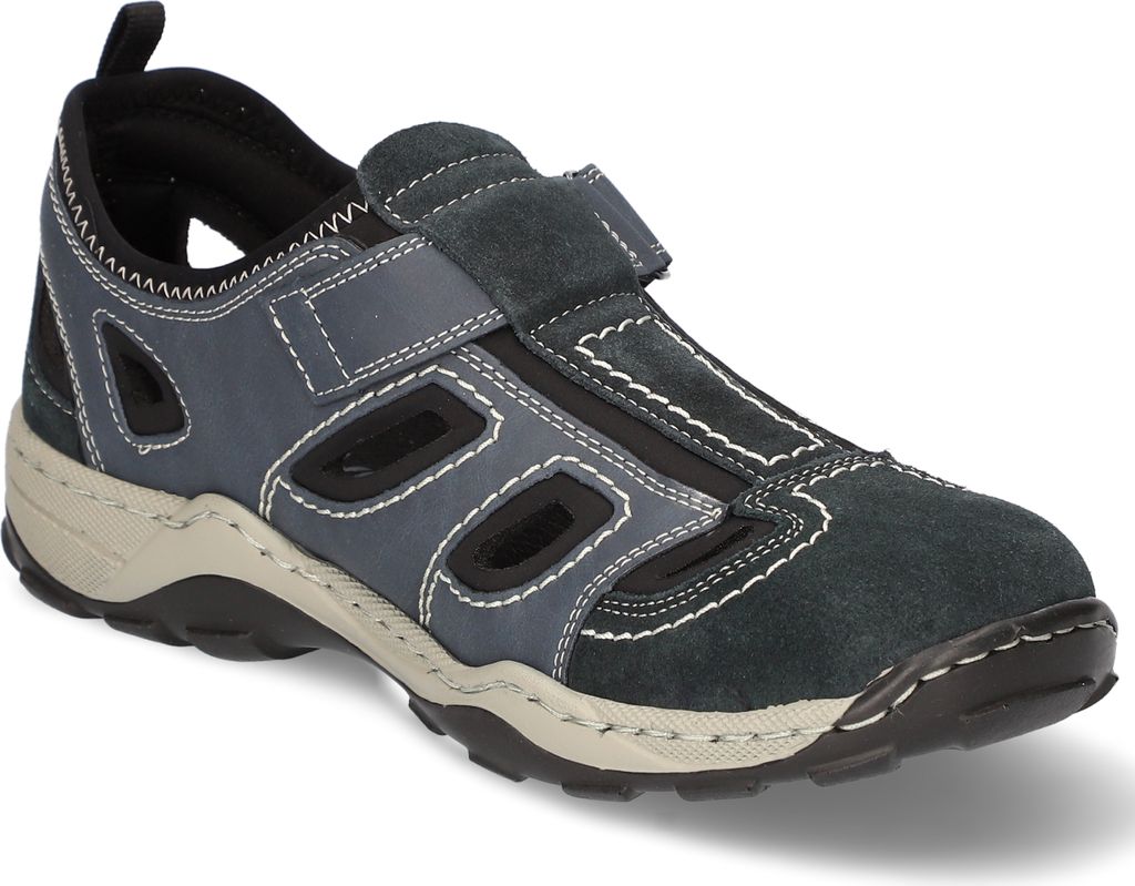 Rieker Herren Klett Halbschuh durchbrochen dunkelblau 44 Produktbild 30