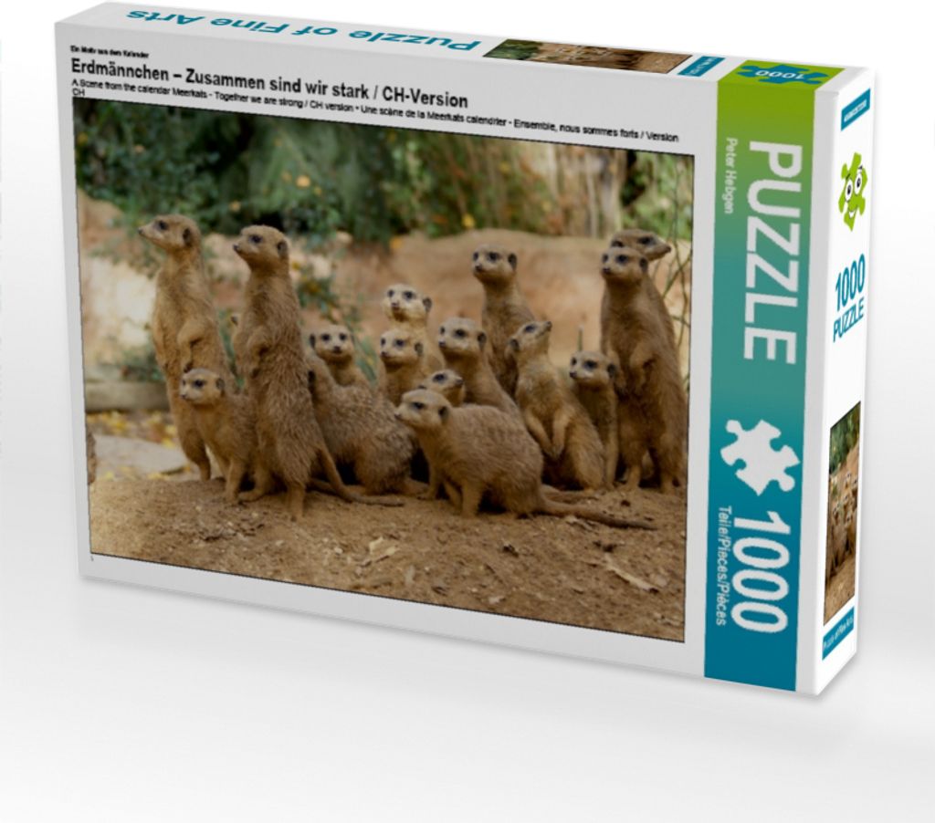 Calvendo Ein Motiv aus dem Kalender Erdmännchen – Zusammen sind wir stark / CH-Version 1000 Teile Puzzle quer 640x480mm, Hebgen Peter; 7365635