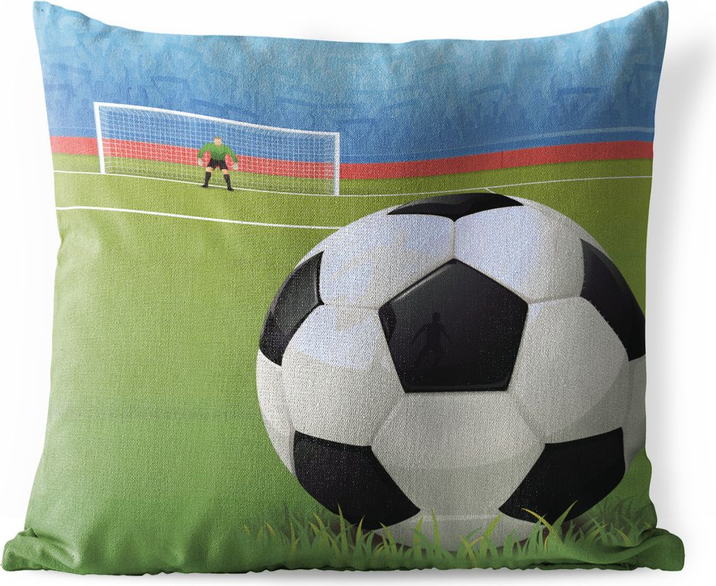 MuchoWow® Outdoor Kissen - Eine Illustration eines Fußballs Produktbild 