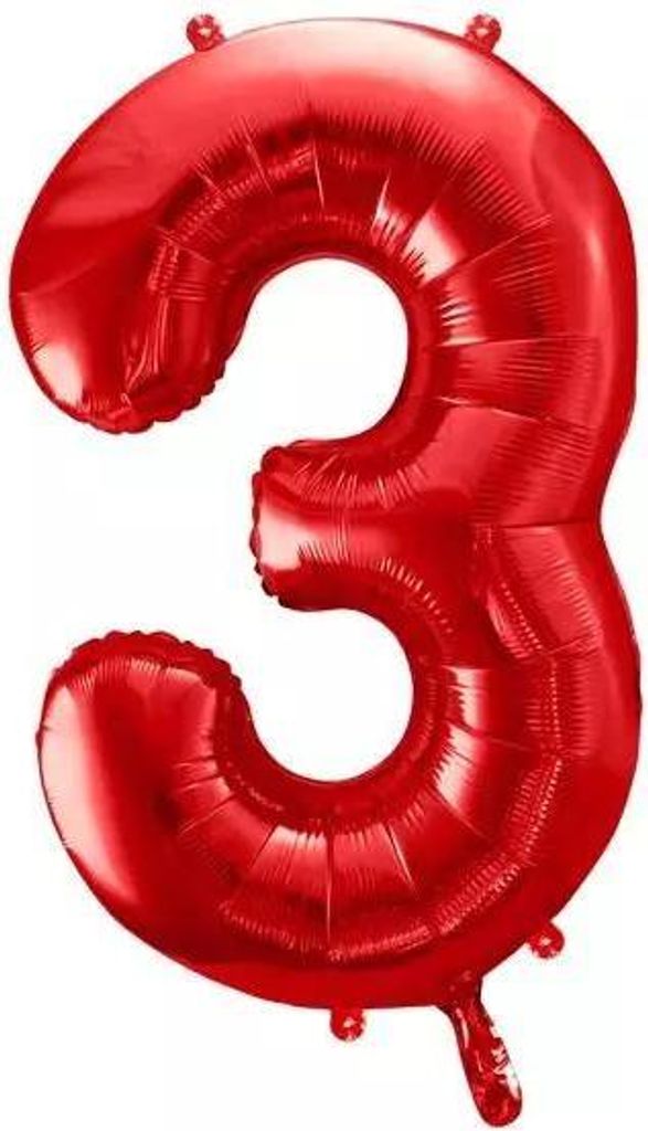 Luftballon fol.Cyfra 3 86cm rot 68824