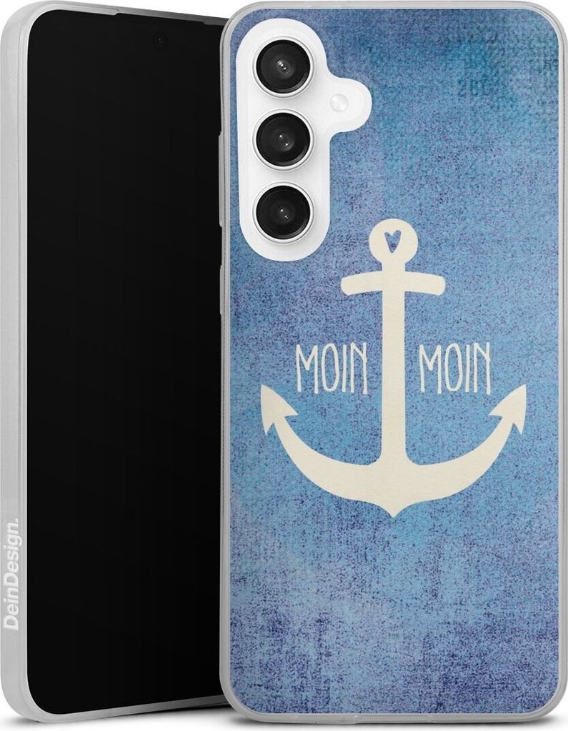 DeinDesign Slim Hülle für Samsung Galaxy S24 FE 5G Silikon Case Ultra Dünn Handyhülle Anker Blau maritim