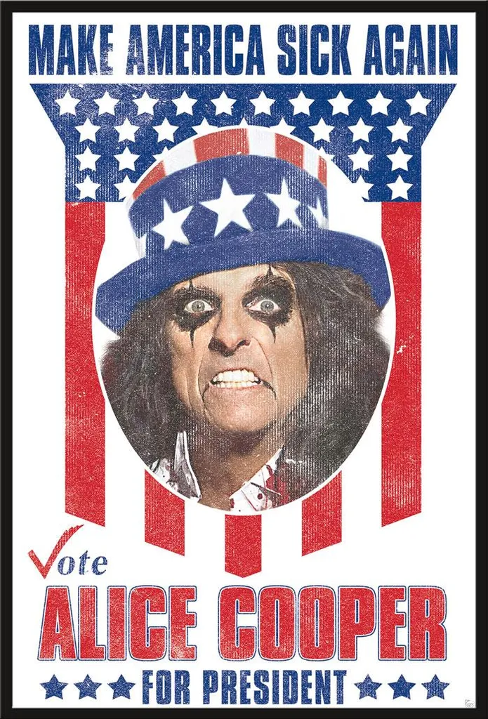 Déco Murale Alice Cooper : Poster Encadré Noir Shinsuke® pour Fan Rock