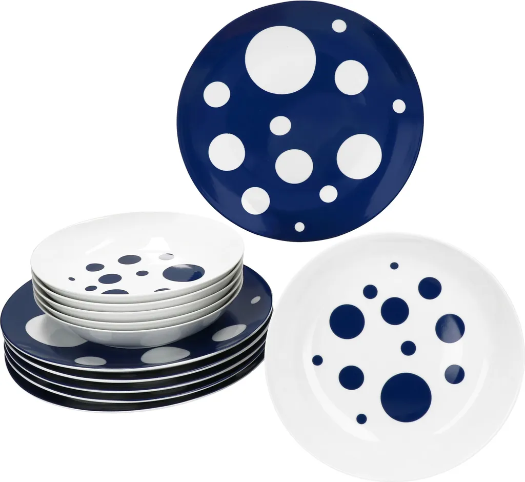 Servizio Piatti Pula 12 Pezzi Porcellana: Resistenti e Belli a Pois