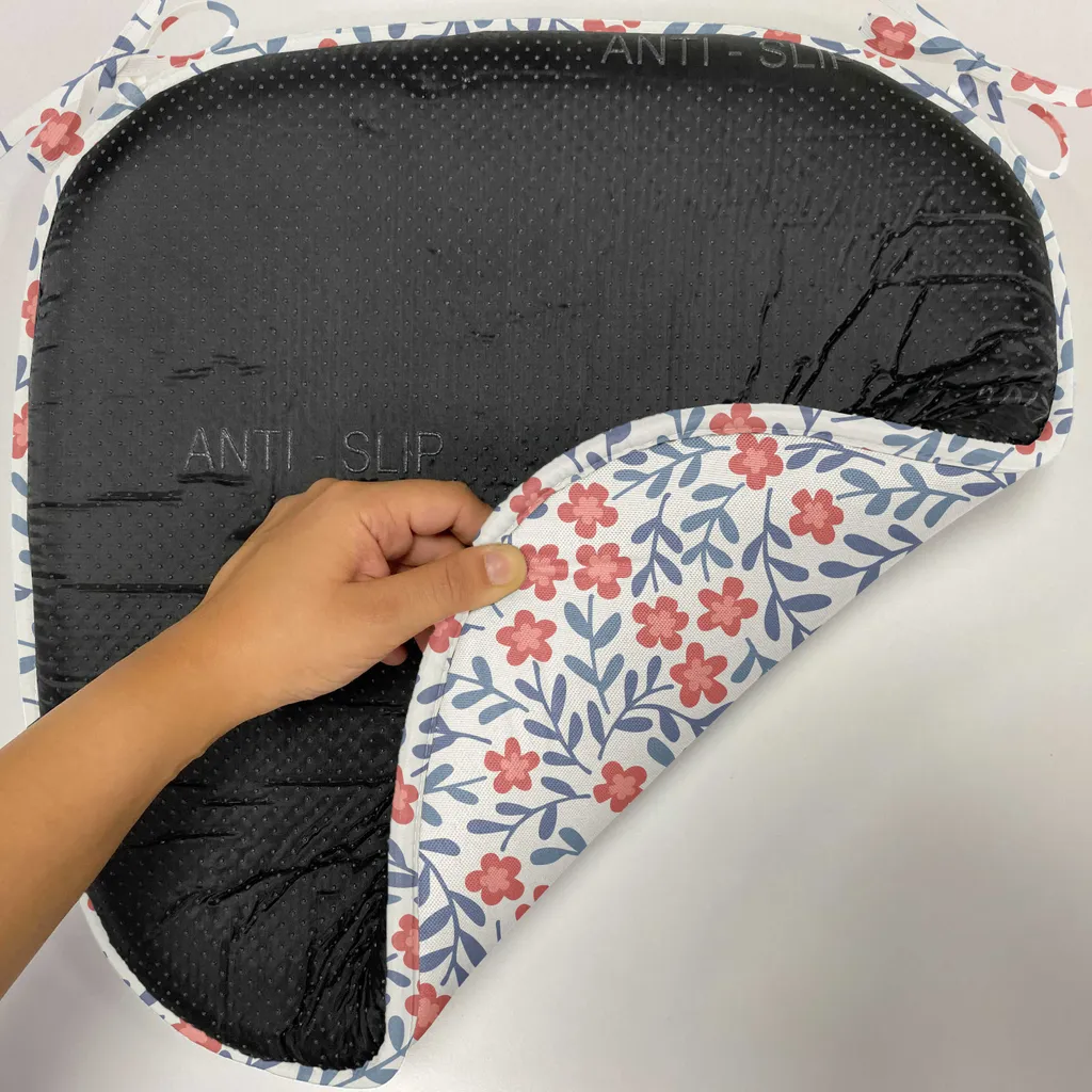 Lot 12 coussins décoratifs imperméables avec sangles, fleurs rouges - 2
