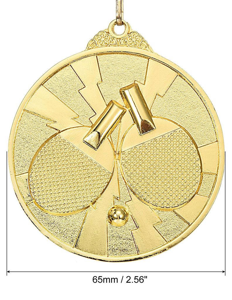 3 Stš¹ck 2,6" Tischtennis Medaillen Tischtennis Award Medaillen Set Gold Silber Bronzemedaille mit Band Rot White fš¹r Spiele Sportwettbewerbe