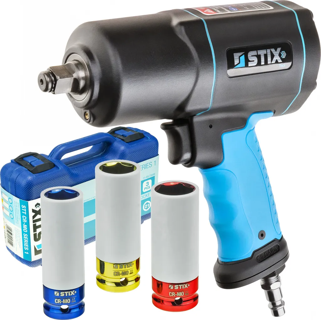 Boulonneuse pneumatique 1/2" 1900Nm avec set de douilles complet
