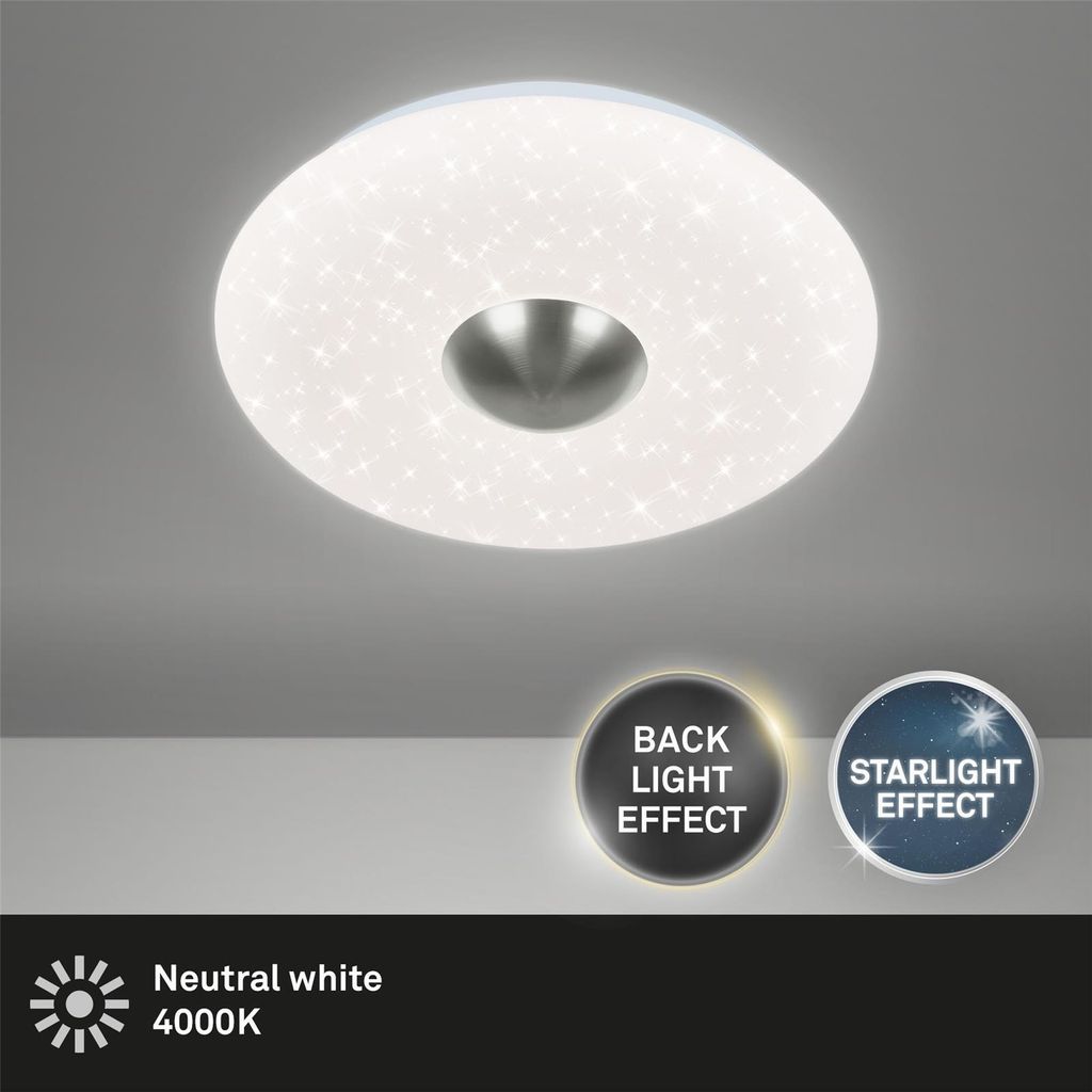 Briloner Deckenleuchte LED weiß-matt-nickel rund