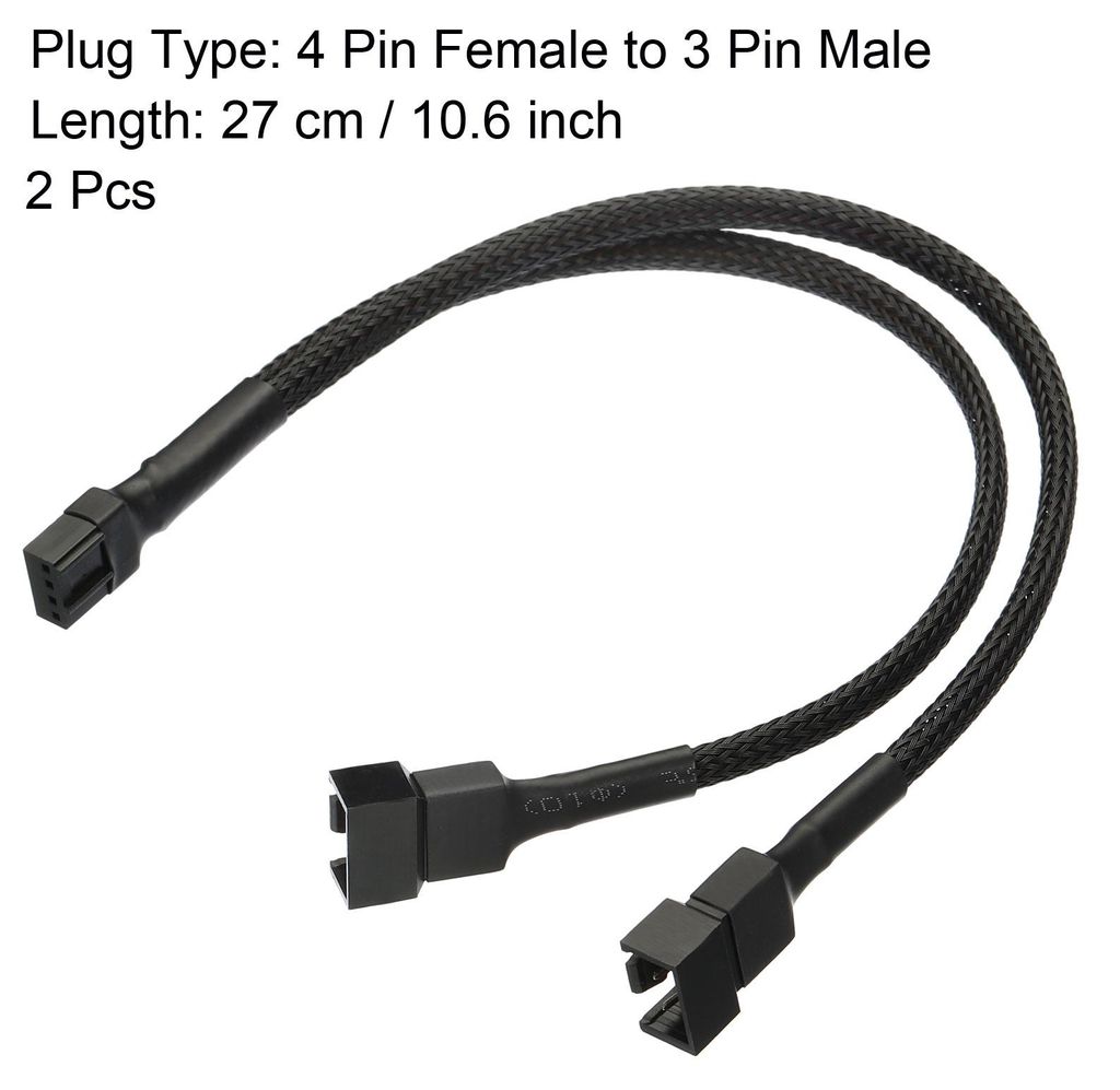 PWM Lš¹fterverteiler Kabel 10.6" 4 Pin Buchsen zu 3 Pin Stecker PC Lš¹fter Hš¹lse Leistung Verl?ngerung Kabel Adapter 1 bis 2 Konverter fš¹...